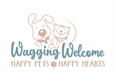 Wagging welcome Pet Caretaker Logo
